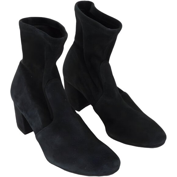Stuart Weitzman Woman Yuliana Suede Ankle Boots Black Size 4 B - Picture 1 of 5
